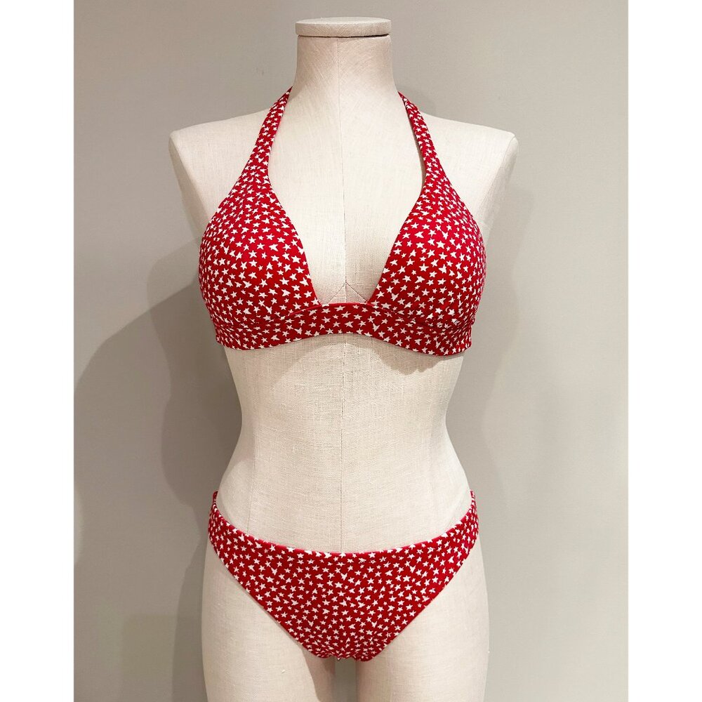 Victoria's Secret Bikini Swimsuit Set Womens Size S Red with White Stars…